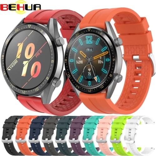 Sport Silicone 22mm Band Strap For Huawei Watch GT 42mm 46mm/ GT2 46mm Honor Magic GT Active Smartwatch Replacement Wristband
