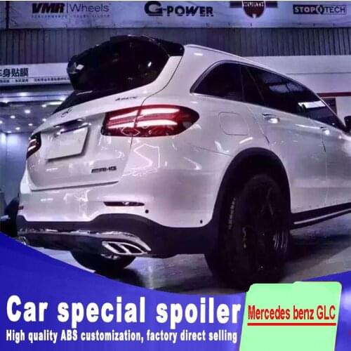 For Mercedes benz GLC X253 GLC260 C43 GLC200 GLC250 GLC300 rear glass wing high quality ABS spoiler by primer or DIY paint