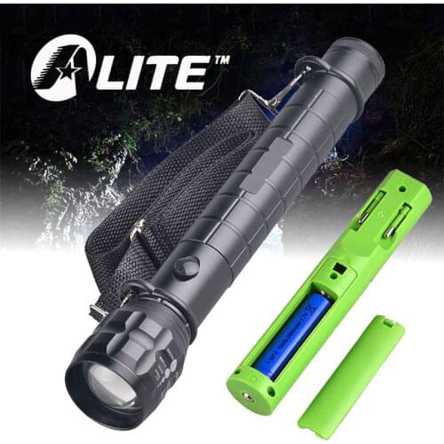TMWT Metal Reflector D Battery or Rechargeable 18650 battery Long size Zoom Flashlight 3W LED Yellow Light Torch Lamp Lantern