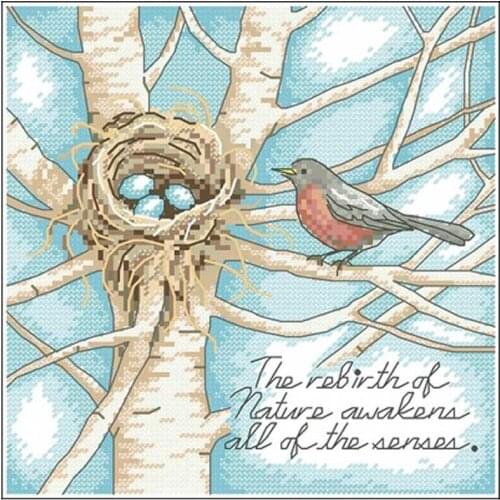 The bird on the beach Counted Cross Stitch 11CT 14CT 18CT DIY wholesale Chinese Cross Stitch Kits Embroidery Needlework Sets