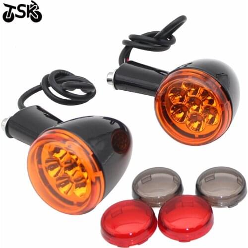 For Harley Sportster XL 883 1200 1992-2017 Motorcycle Rear Amber LED Turn Signals Lights Bracket Indicate Light