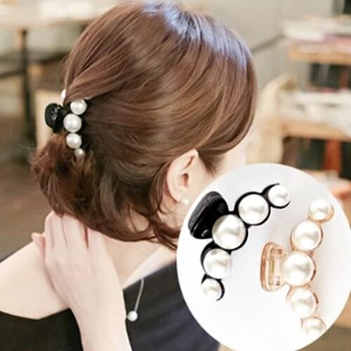 Woman Classic Big Pearl Hair Claws Barrettes Fashion Hair Clips Crab Girls Hair Accessories Hairpins Female Ornament Hairgrip