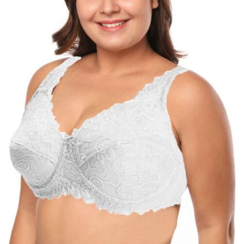 Womens Underwear Sexy Lace Push Up Ladies Bra Plus Size Brassiere Big Size Underwire Lingerie BH 34-44 B C D DD E Cup