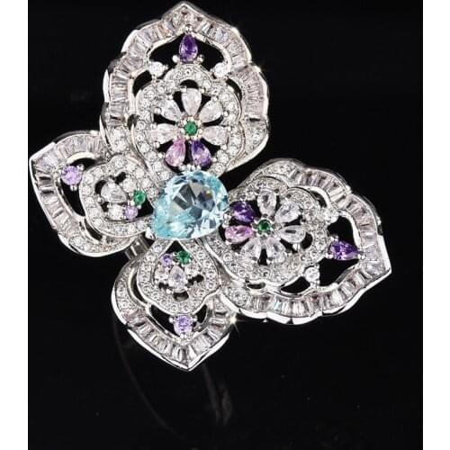 New Trends Ring 2020 Luxury Charm Butterfly Insect Jewelry Full Inlay Dazzling Small Zircon Womens Wedding Party Unusual Rings