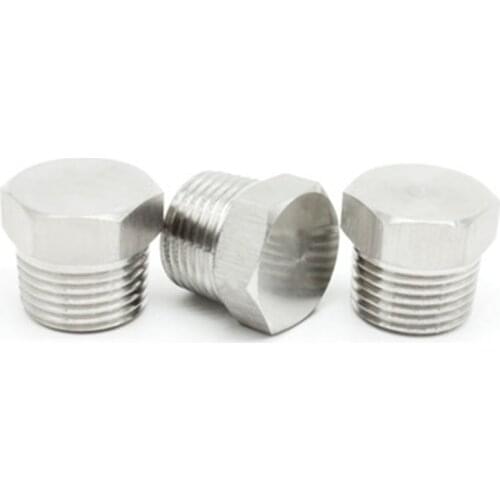 1/8" 1/4" 3/8" 1/2" 3/4" 1" 1-1/4" 1-1/2" BSPT NPT RC ZG Male 304 Stainless Steel Hex Head End Plug Pipe Fitting Coupler Connect