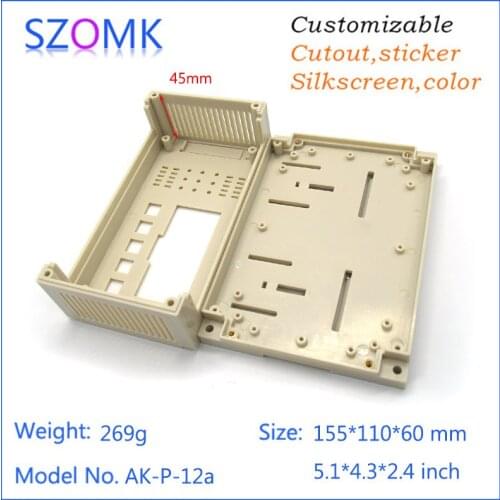 1 pc, 155*110*60mm abs plastic din rail enclosure wall mount box project box hot sales szomk plastic box for electronic project