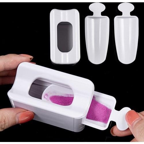 1PC Manicure Tool Double Layer French Recycling Box Portable Wetting Container Powder Recovery Powder Storage Manicure Tool