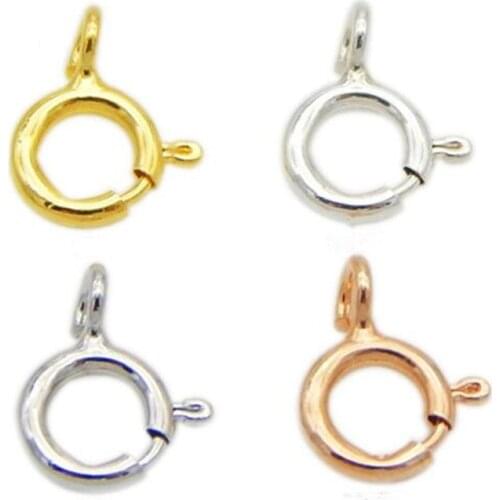 10pcs/lot 5mm 925 Sterling Silver Round Claw Spring Clasps Hooks for Bracelet Necklace Connectors DIY Jewelry Making Supplies