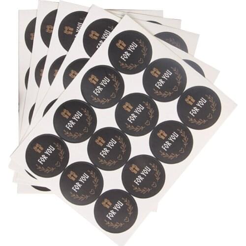 1200pcs/lot 'FOR YOU' White Word and Black Blackground Decorative Sticker Craft laptop notebook DIY Versiering Scrapbooking