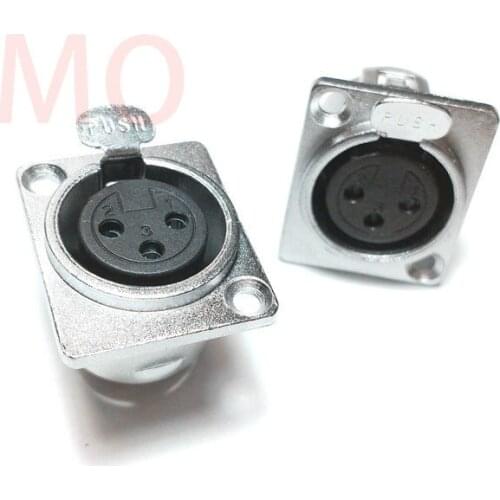 20pcs NEW 3pin XLR Female Chassis Mounted Socket panel Microphone adapter