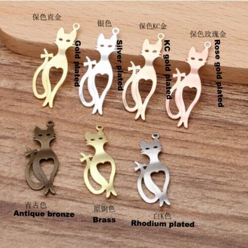 500pcs 10x30mm cat filigree flower wraps connector flower piece pendant necklace charms jewelry connectors findings FCN-043