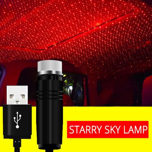 Car Usb Atmosphere Lamp Star Ceiling Reading Light Laser Projection Decorative Led Car Trunk Roof Interior Room Home Dome Light