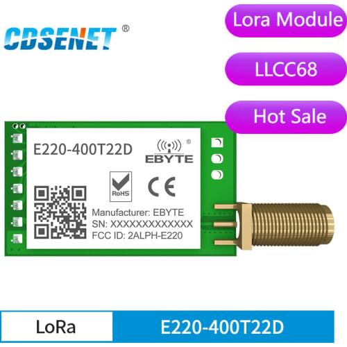 LLCC68 LoRa 433MHz 470MHz Wireless Module 22dBm Long Range 5km CDSENET E220-400T22D SMA-K UART RSSI Transmitter Receiver SEMTECH