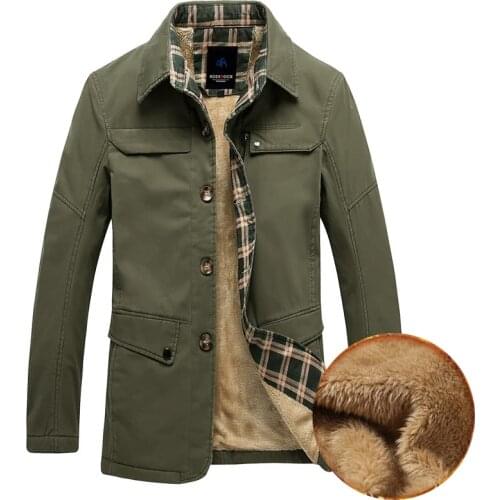 Business Duck Down Jacket Warm Cotton Lapel Large Size Plus Velvet Thicken Mens Tops Large Size Jacket Cotton Men Winter Coat