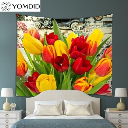 Mandala Tulip Sunflower Tapestry Bohemia Sunbathing Wall Hanging Tapestries Home Decor Beach Towel Blanket tablecloth Picnic mat