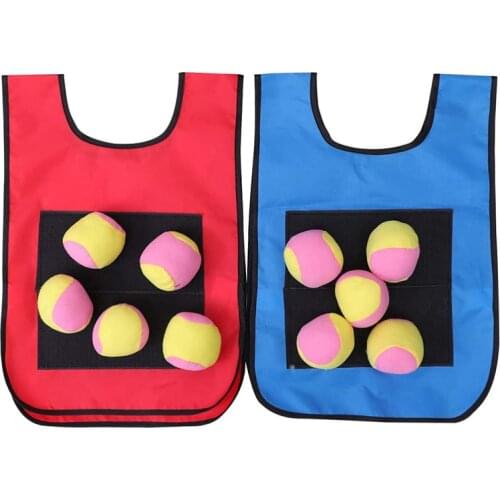 Dodgeball Game Set - 2Pcs Kids Dodgeball Tag Sticky Vests with 10 Sport Dodge Balls for Indoor Outdoor Playground Games