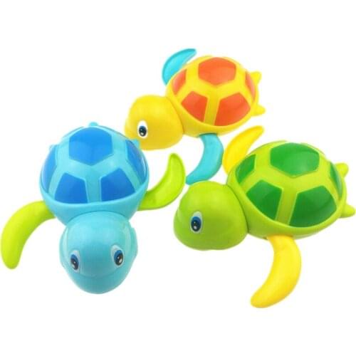 1pc Newborn Cute Cartoon Animal Tortoise Baby Bath Toy Infant Swim Turtle Chain Clockwork Classic Toys Kid Educational Toys