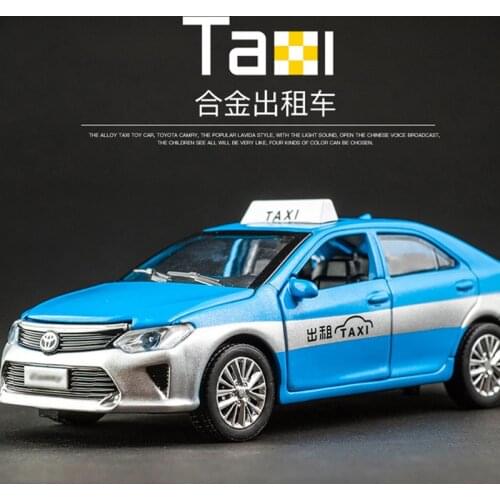 1:32 Toyota Taxi Alloy Car Model Kids Car Simulation Metal Toy Cars Light Sound Pull Back Scale Car Miniatur Boy Gifts