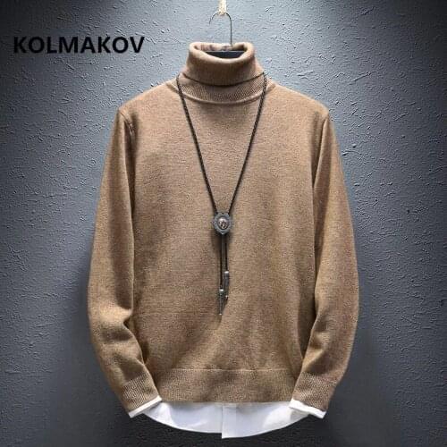 KOLMAKOV 2019 Mens Sweaters Mens Sweater Turtleneck Knitted Pullovers Hot Sale Soft Wool fashion casual Men Sweater 039