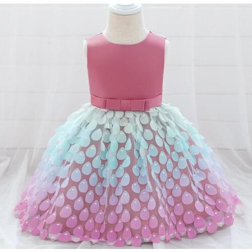 3-24M Summer Toddler Mermaid 1st Birthday Dress For Baby Girl Kids Clothes Sequin Princess Dresses Party Wedding Clothing