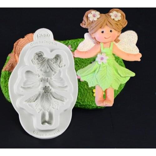 DIY Cake Fodant Decoration New silicone Dolls Fairy Angel Baby Gilr Dolls Turn Sugar Gan Peisi Mold Inverted Mold Mould