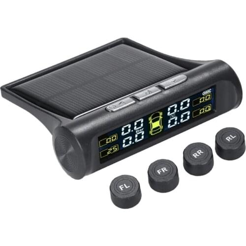 Car Tire Pressure Monitoring System,Tire Monitor with Solar Charge, Include 4 External Sensors Real-Time Pressure Alerts