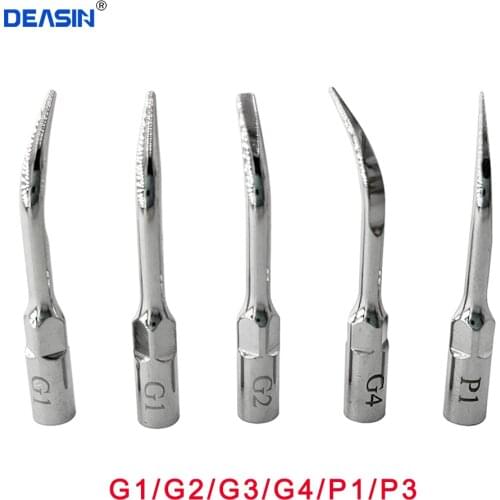 DEASIN 5PCS Dental G1 G2 G3 G4 Ultrason Scaler Tips Fit EMS Woodpecker Ultrasonic Scaler Handpiece Ultrasonic Scaler Scaling Tip