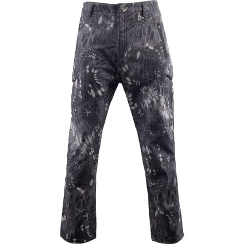 Autumn Winter Tactical Fleece Pants Men Waterproof Airsoft Camouflage Shark Skin Soft Shell Trousers Military Army Cargo Pants