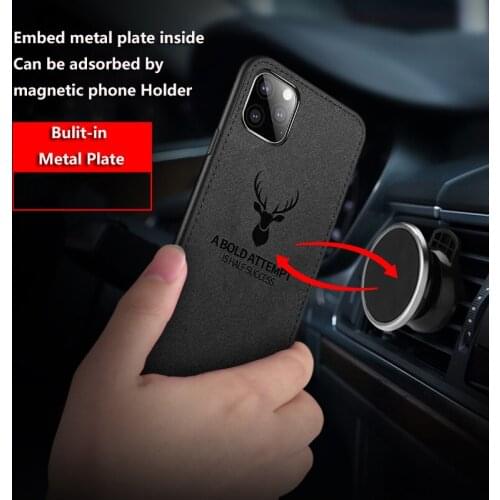 Cloth Texture Deer 3D Soft Silicone Magnetic Car Case For Redmi Note 9 4G 5G, Redmi Note 9 PRO Cover Retro Redmi Note9 Case