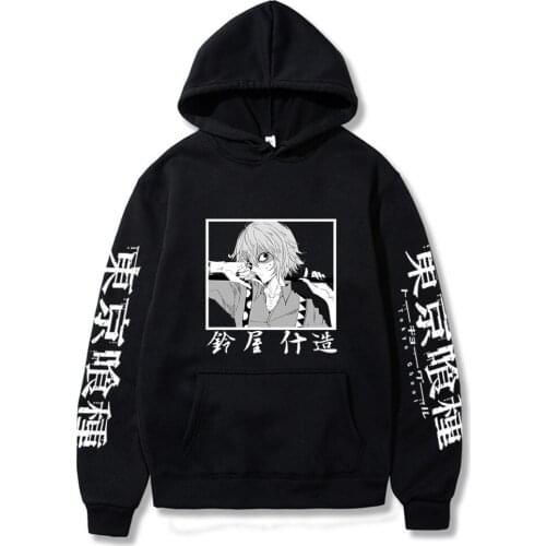 Harajuku Anime JUZO SUZUYA / REI Tokyo Ghoul Hoodies Kawaii Manga Streetwear Men Women Oversized Long Sleeve Winter Sweatshirts