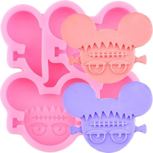 Disney Glasses Mickey Straw Topper Silicone Molds Fondant Cake Decorating Candy Chocolate Mold Mouse Keychain Epoxy Resin Moulds