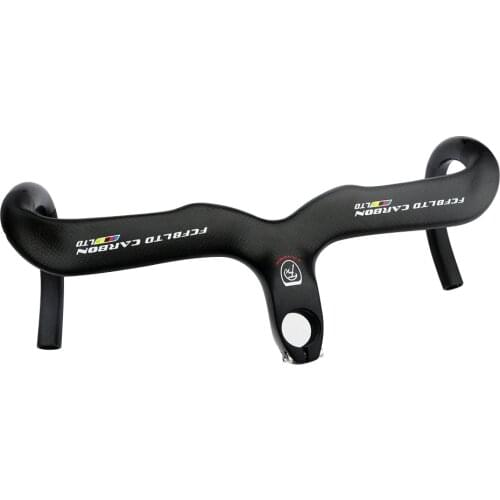 FCFB Carbon Handlebar Road bike Bicycle Handlebar Integrated Handlebar and Stem 3K Ultralight 2019 Drop Handlebars matte