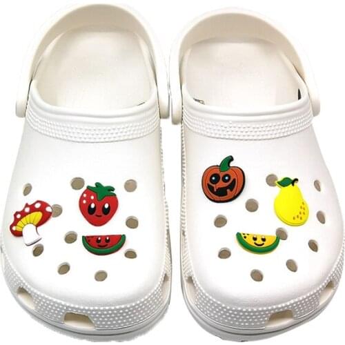 1pcs Fruit Vegetable Halloween Pumpkin PVC Shoe Charms Flowers Shoe Accessories Decoration for clogs shoes promotional gift
