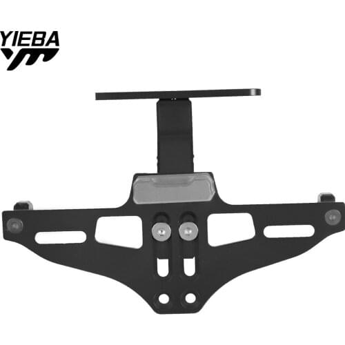 For BMW C650 SPORT S1000RR HONDA CBR650R Universal CNC Aluminum Motorcycle Adjustable Angle Rear License Plate Mount Holder