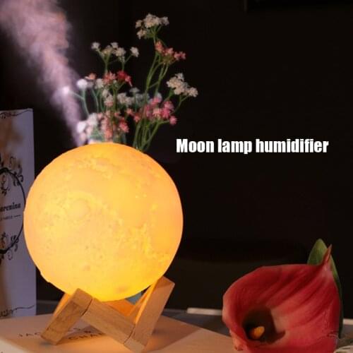 New Moon Lamp Humidifier USB Night Cool Mist Purifier Air Humidifier 3D Moon light