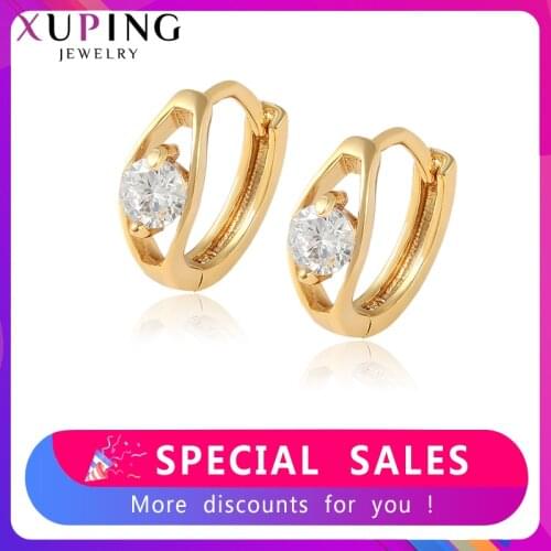 Xuping Exquisite Earrings Hoops New Design Pure Gold Color Plated for Women Jewelry Romantic Gifts 80316