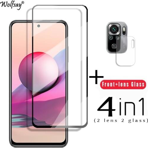 Tempered Glass For Redmi Note 10 Glass For Redmi Note 10 10s 10T Pro Full Cover Screen Protector For Redmi 9T 9 9A 9C Lens Film
