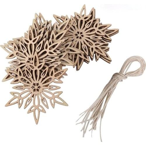 10PCS Wooden Christmas Ornaments Xmas Tree Hanging Tags Pendant Embellishments Crafts Decor for Christmas Wedding Decorations