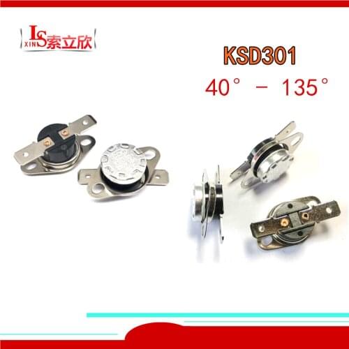 10PCS Normally closed KSD301 10A 250V 40-135 degree Bakelite KSD-301 Temperature Switch Thermostat Sensor 50 60 65 70 75 80 90