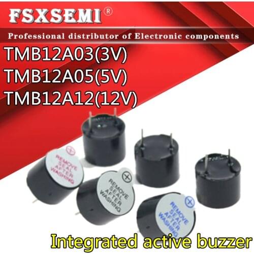 100pcs/lot 12095 Active buzzer 3V/5V/12V TMB12A03 TMB12A05 TMB12A12 Active Buzzer Magnetic Long Continous Beep Tone 12*9.5mm