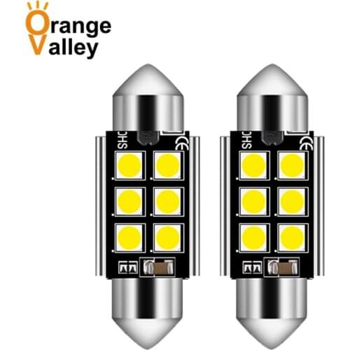 2Pcs Festoon c5w LED CANBUS 31 36 39 41 mm 4 led bulb 3030 6 SMD reading lamp car Interior Light Error Free DC 9-30V
