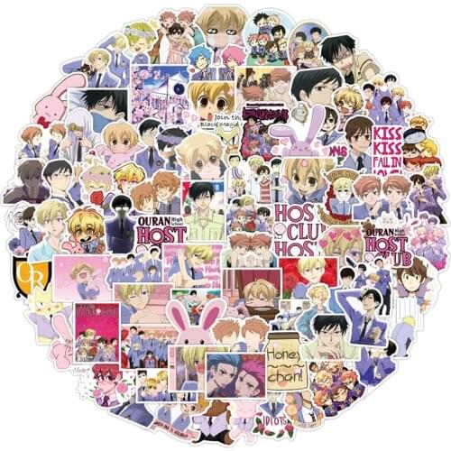 50/100Pcs Anime Ouran High School Host Club Sticker Japan Classic Anime Waterproof Decals Skateboard Sticker Laptop Suitcase