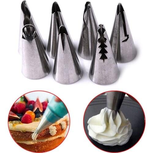 7pcs/set Wedding Russian Nozzles Pastry Puff Skirt Icing Piping Nozzles Pastry Decorating Tips Cake Cupcake Decorator Tool
