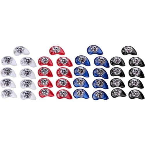 9 Pieces Universal Skull Golf Iron Head Cover Club Putter Headcover & Loop Tape Closure Skull Golf Club Protective Headcover