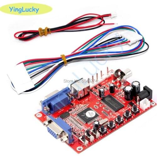Yinglucky arcade conversion board VGA TO CGA / RGBS / CVBS / S-VIDEO / AV ,with 5pin cable game machine conversion board
