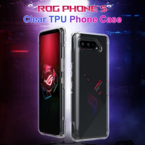 Case For Asus Rog Phone 5 Soft Silicone Frame Transparent Shockproof Clear Thin Hard PC Back Cover For Rog Phone 5 Luxury Funda