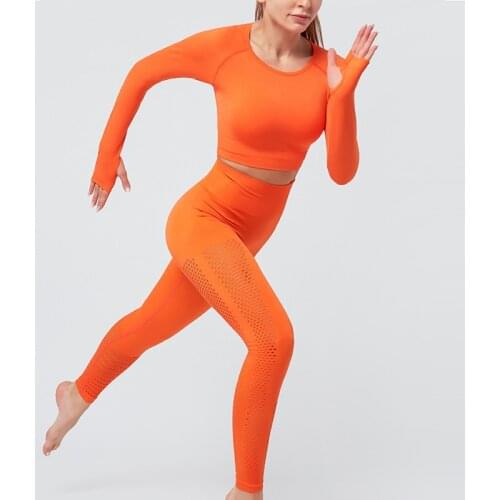 CXUEY Long Sleeve Yoga Costume Push Up Sportswear Woman Gym Clothing 2021 Fitness Suit Women Tracksuit Workout Clothes Seamless
