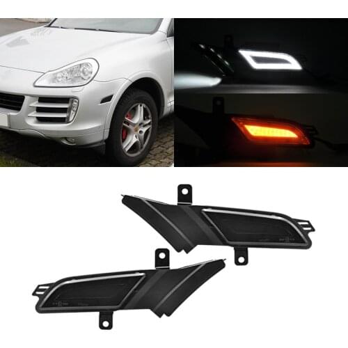 Smoke Front Fender Amber/White Led Side Marker Lights Running Position Lamp For Porsche 957 Gen Cayenne 2006-2010