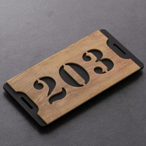 3 Numbers House Number retro style Wood Like Acrylic Gate Number Customized Door Plate Apartment Hotel
