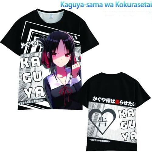 Anime Kaguya Sama Love Is War T Shirt Men Women 3D Print Fujiwara Chika Short Sleeve Tracksuit Casual Streetwear Tops Up to 5XL